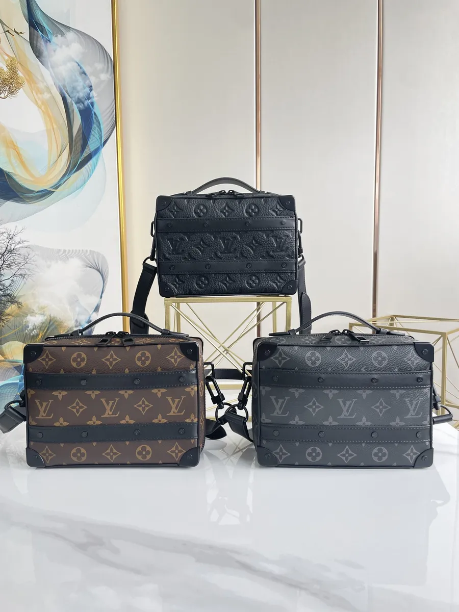 LV Handle Soft Trunk 黑色壓花男士手袋-M59163 1 bags 1125242120561