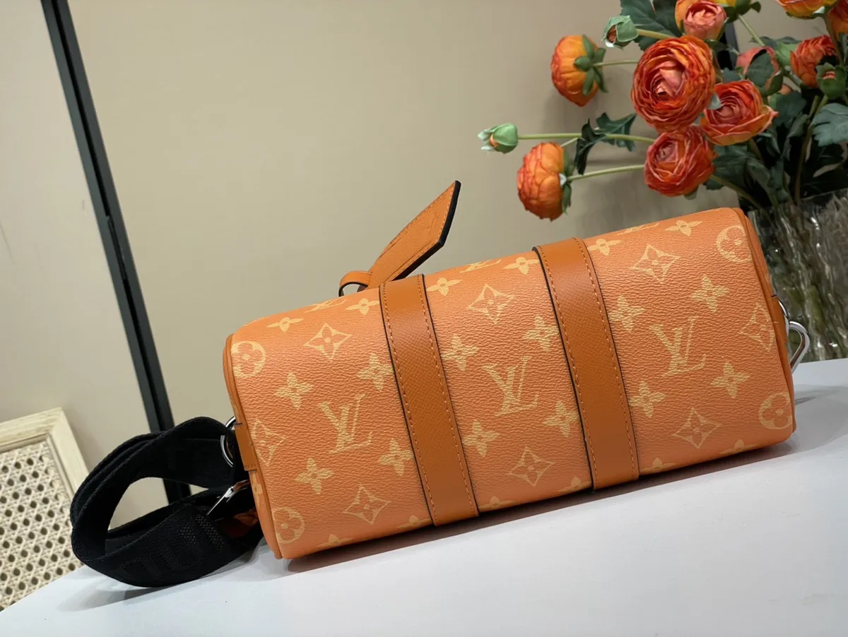 LV Keepall Bandoulière 25 男士橙色印花斜孭袋-M31044 2 bags 1127242006311