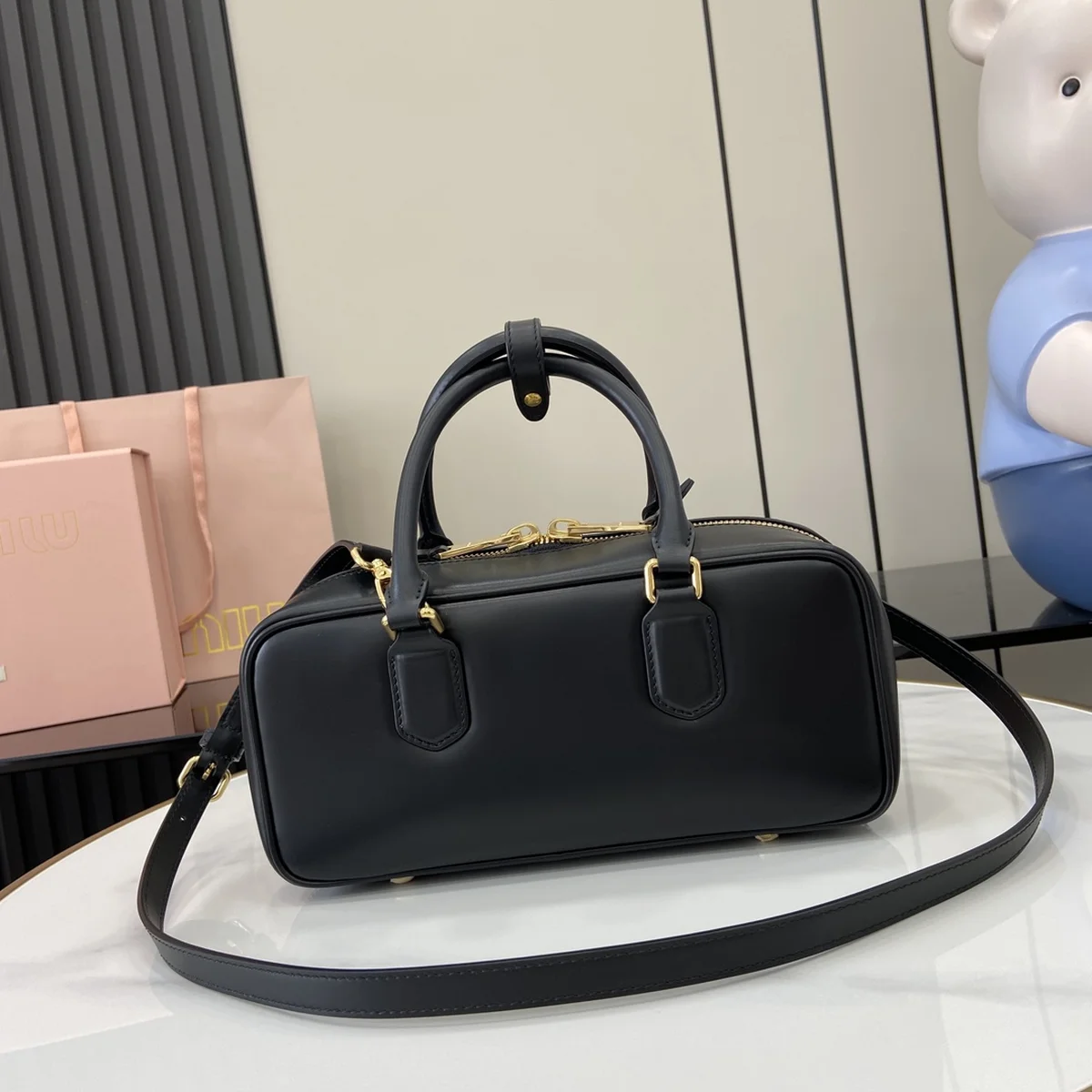 MiuMiu Arcadiematelassé納帕皮革手袋5BB148 4