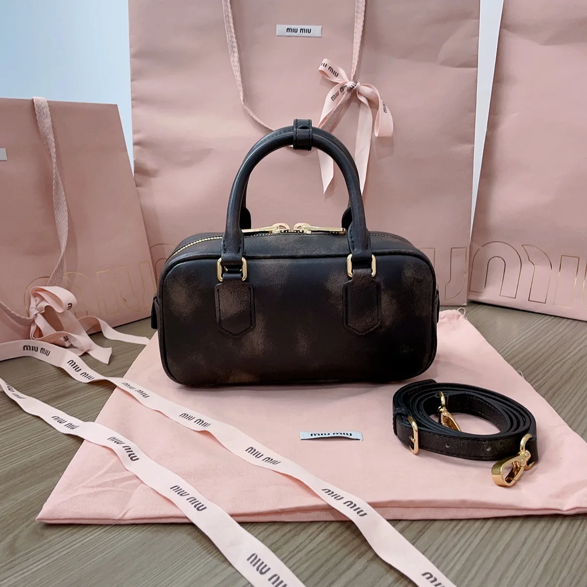 MiuMiu Arcadie皮革手袋5BB142 7 aPQKA28XVIU sulNuyZf