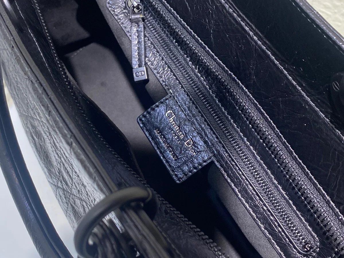 Dior Lady 黑色 皺紋背囊GM-M1152 10