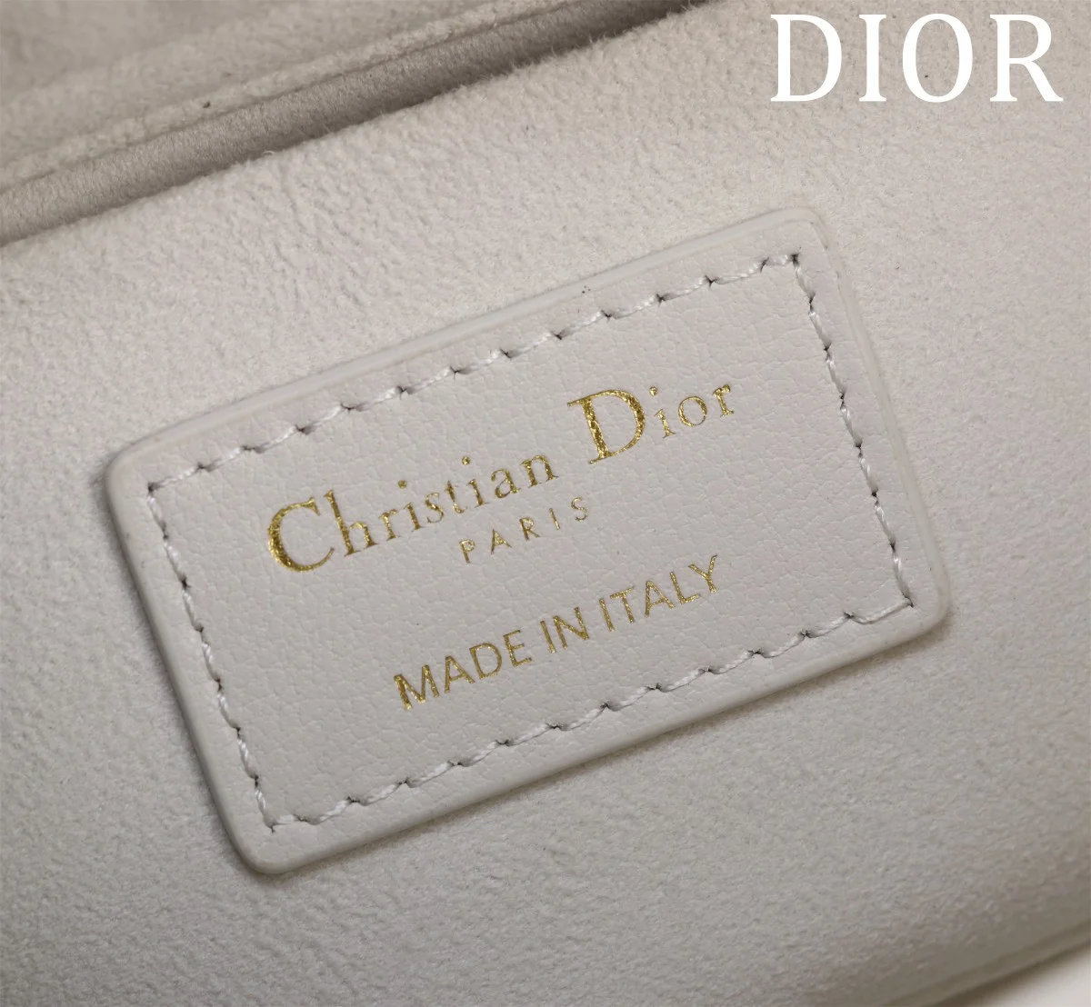 Dior Lady 奶白 小牛皮肩背袋MM-M0540 9