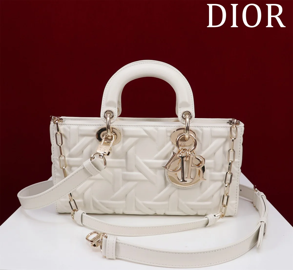 Dior Lady 奶白 小牛皮肩背袋MM-M0540 2 RzGhu BMjPXiEbThXNRz