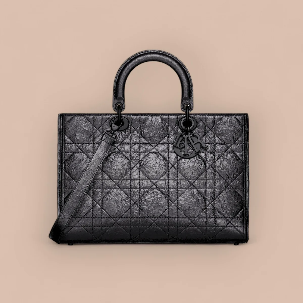 Dior Lady 黑色 皺紋背囊GM-M1152 1