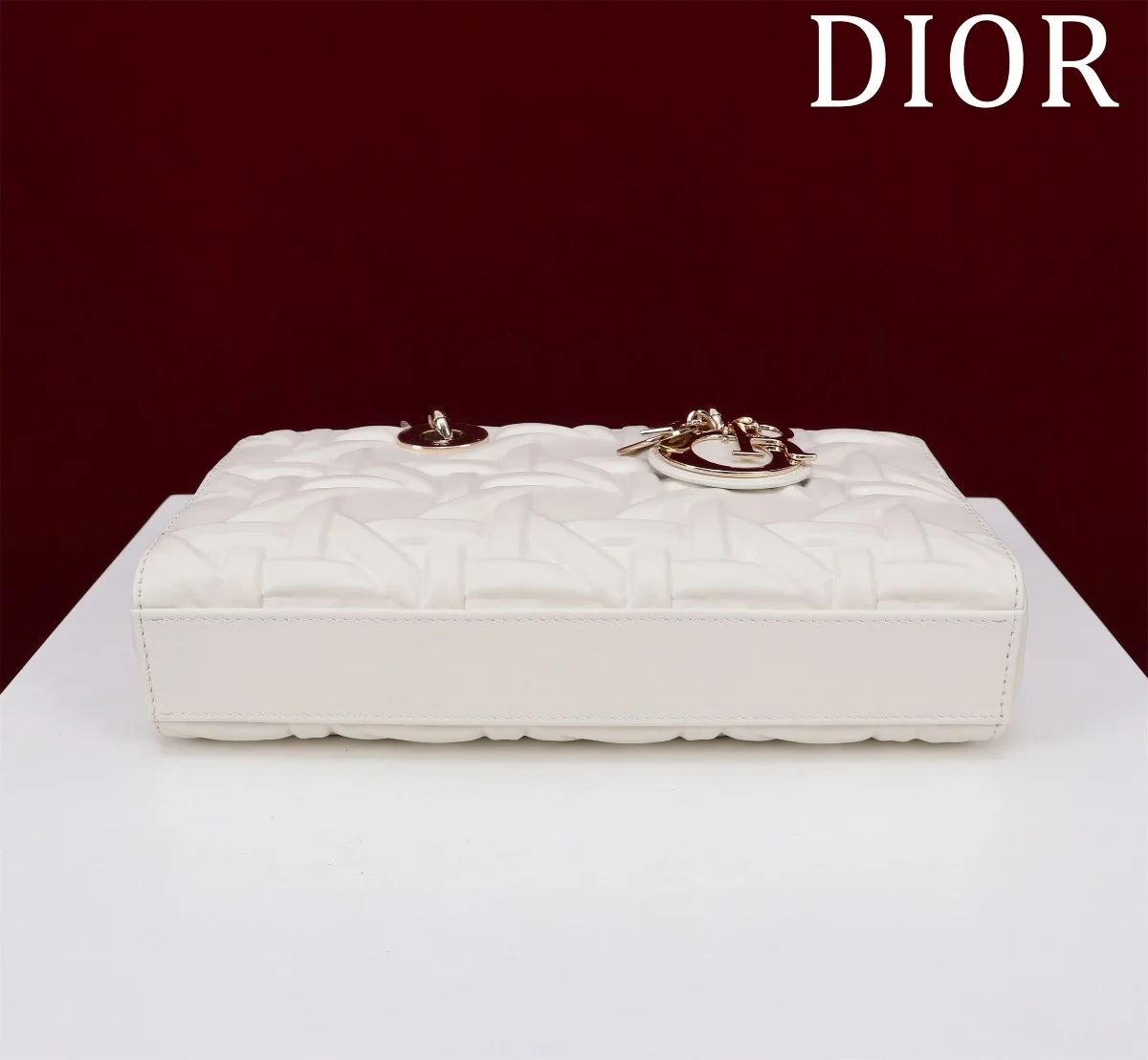 Dior Lady 奶白 小牛皮肩背袋MM-M0540 5